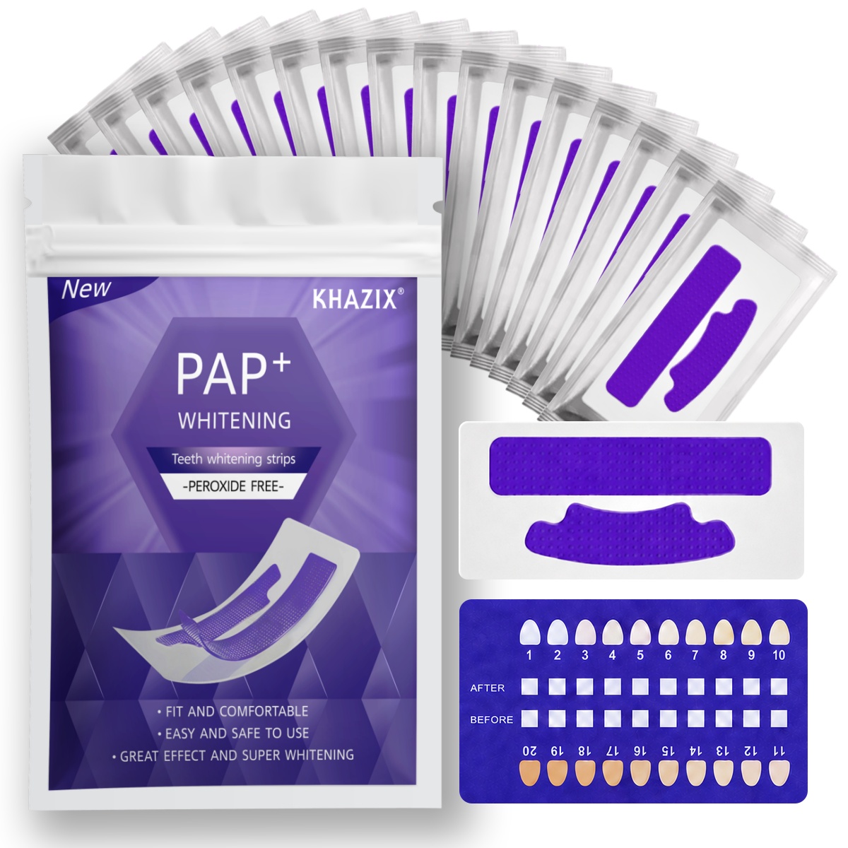 Teeth Whitening Retainer - 7쌍의 치아 미백 스트립으로 더 하얀