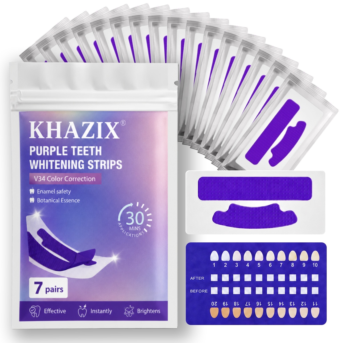 Teeth Whitening Retainer - 1/7쌍 치아 미백 스트립, 더 하얗게