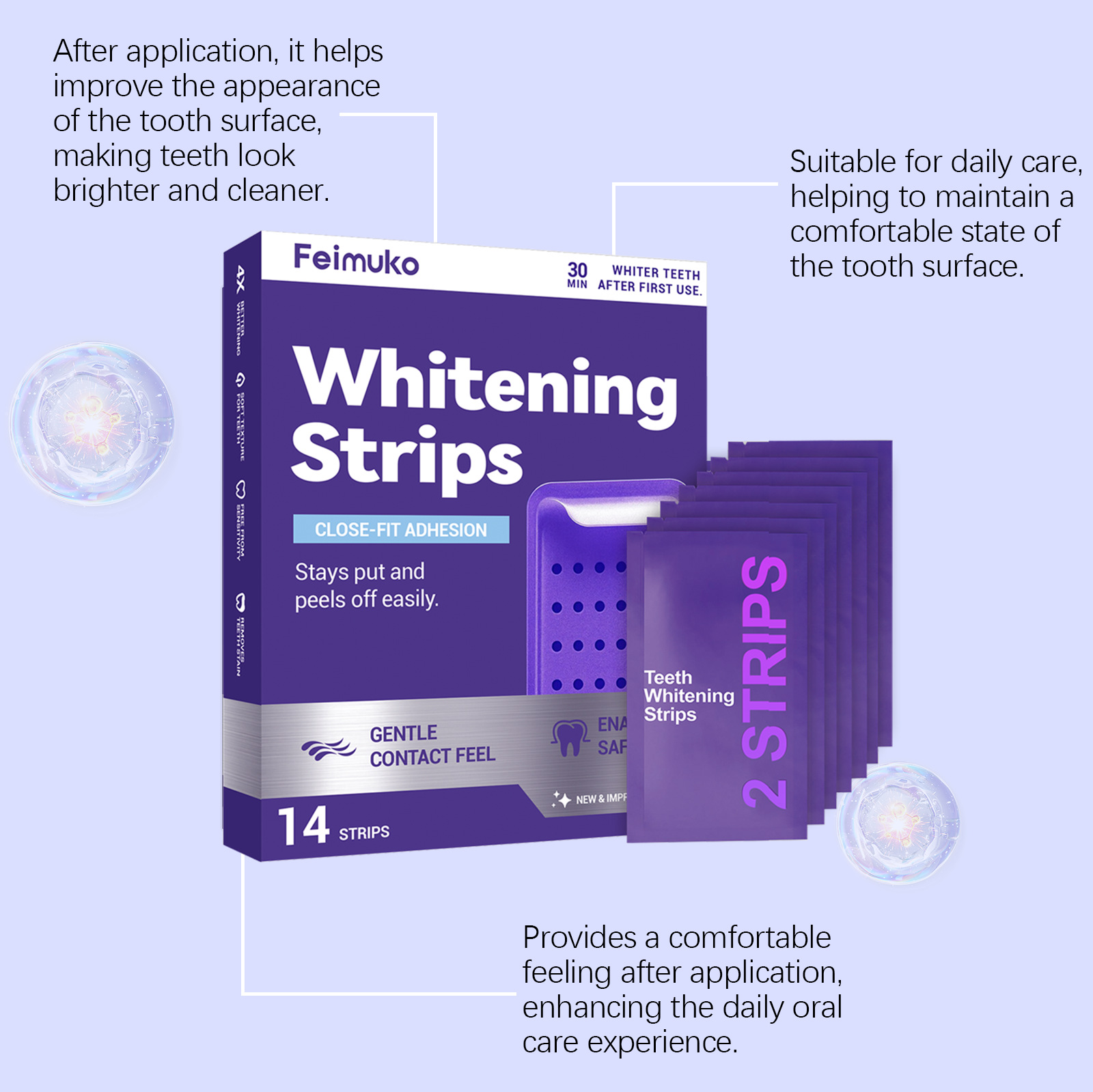 핫세일 퍼플 샤이니 치아 미백 스트립 전문 광택 미백제 - Teeth Whitening Retainer 리뷰 및 가격