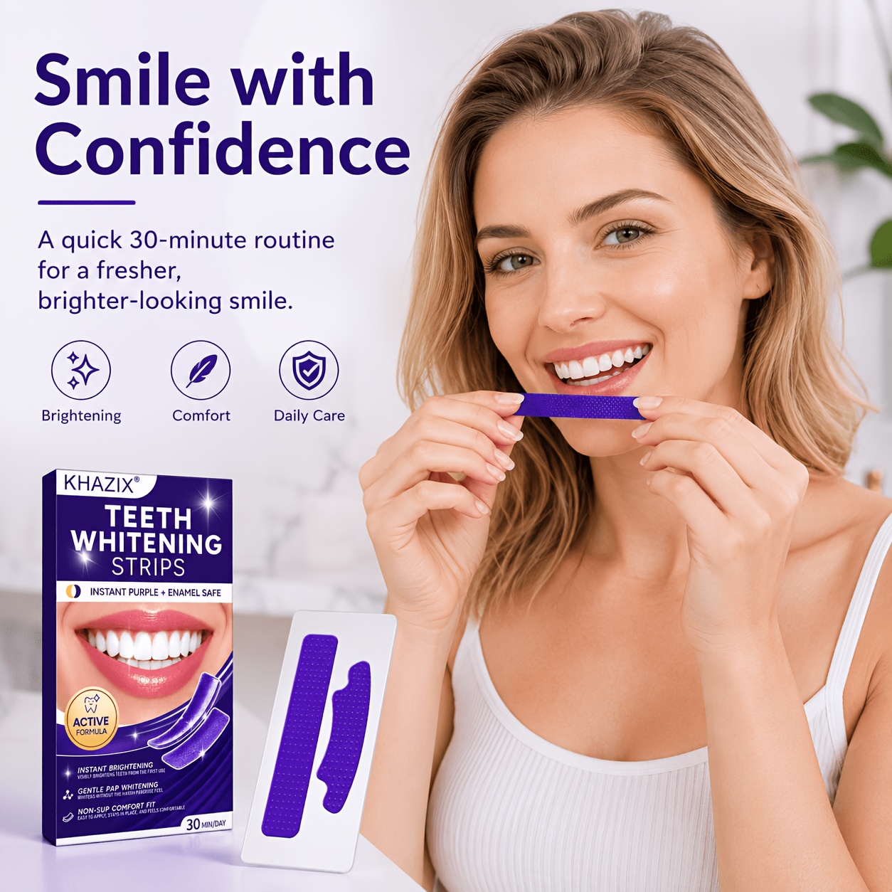 5/10쌍의 보라색 치아 미백 스트립, 치아에 단단히  - Teeth Whitening Retainer 리뷰 및 가격