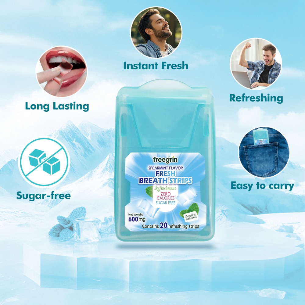 프리그린 스피어민트 향 구취제거 스트립 휴대용 스트립  - Teeth Whitening Retainer 리뷰 및 가격