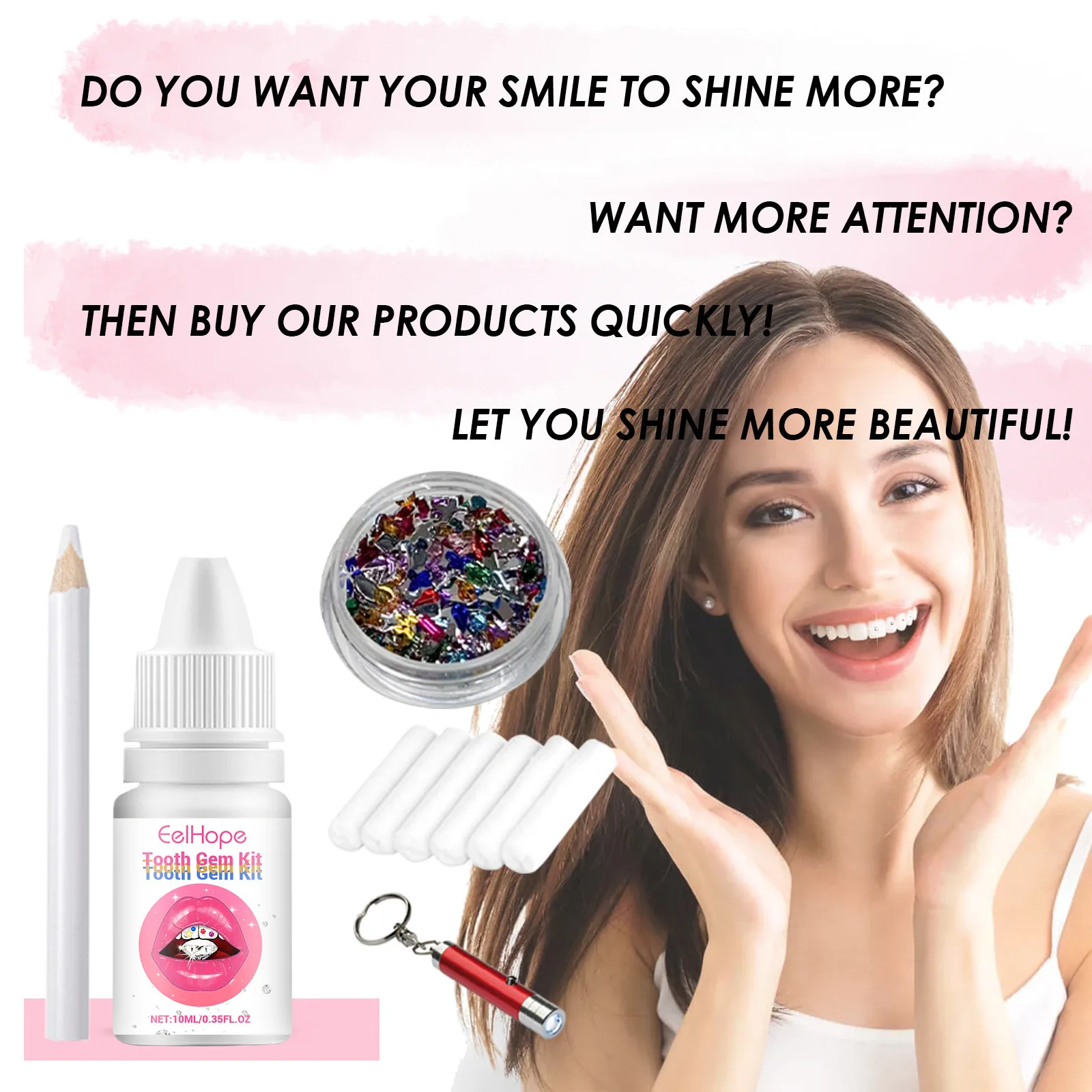 치아 장식 키트 DIY 투명 보석 장식 글리터 아름다운 - Tooth Gem Kit 리뷰 및 가격