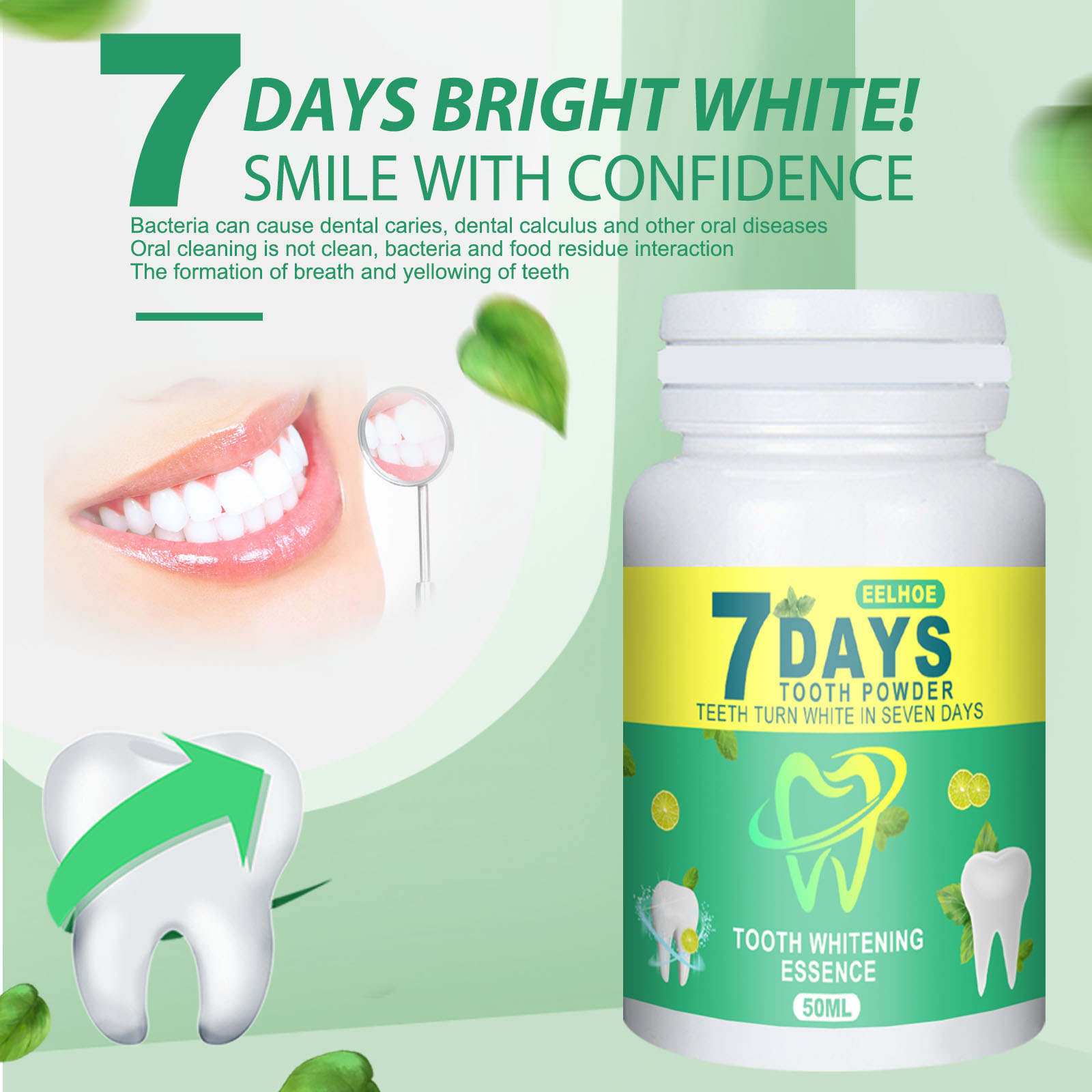 5 일 화이트닝 치아 파우더 노란색 얼룩 제거 치과 표 - Teeth Whitening Retainer 리뷰 및 가격